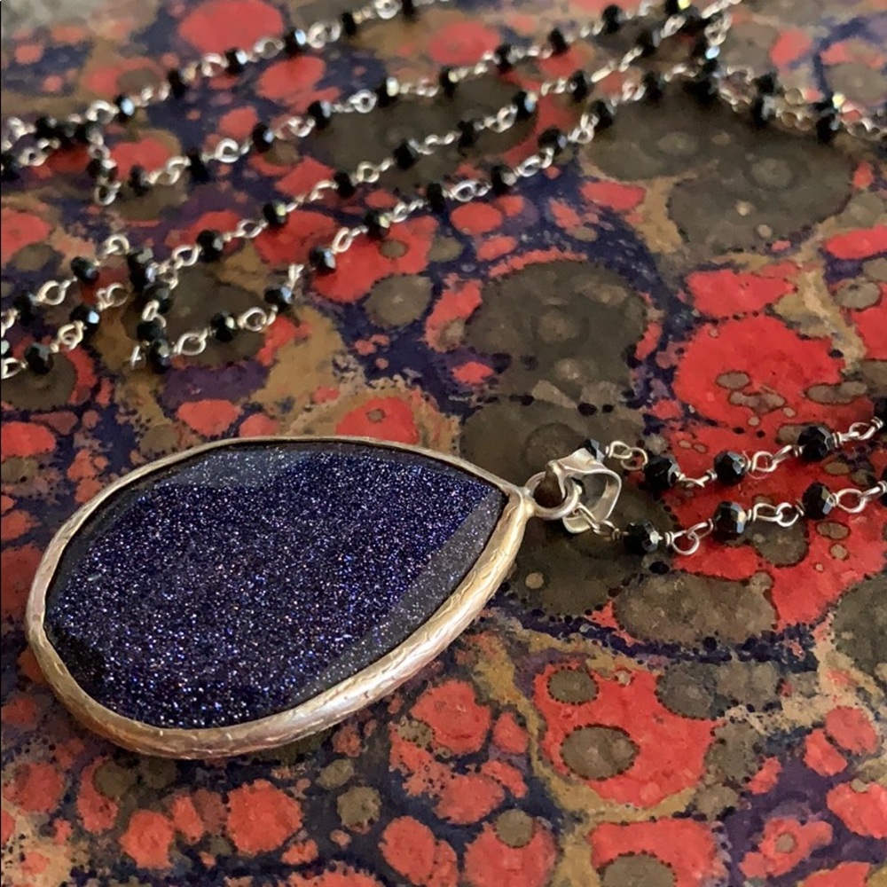 Midnight Goldstone Necklace